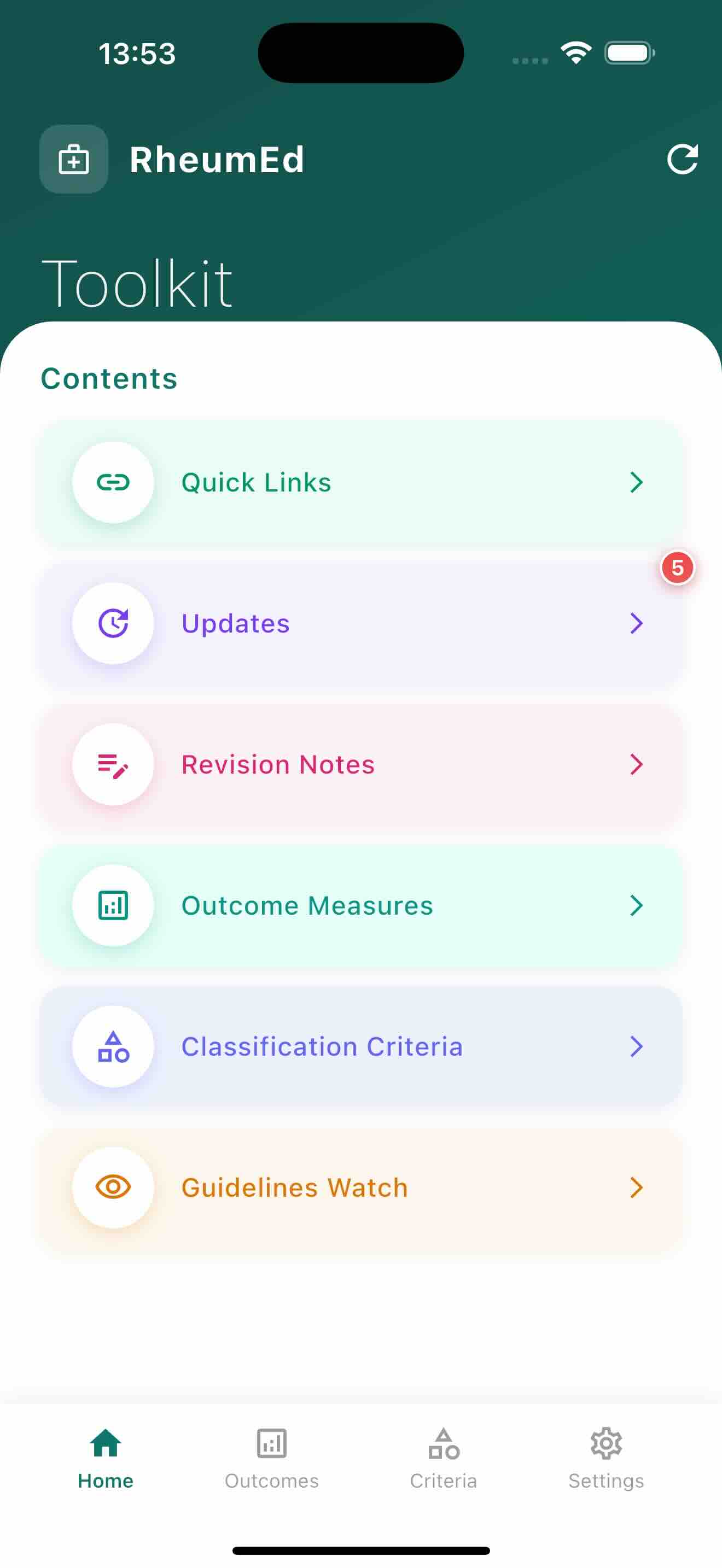 RheumEd App Dashboard